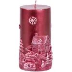 Lumânare decorativă de Crăciun MagicHome, roșie, 7x12,5 cm, model 3D