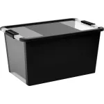 Cutie de depozitare cu capac KIS Bi-Box L, 40L, neagră, 35x55x28 cm