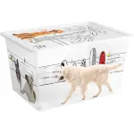 Cutie de depozitare cu capac KIS C Style Pets XL, 50 L, 39x55x31 cm