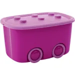 Cutie de depozitare cu capac KIS Funny L, 46 L, roz, 39x58x32 cm