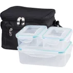 Set 3 caserole pentru alimente MagicHome cu geantă termoizolantă