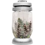 Candelă funerară Bolsius 3D cu motiv conuri de Crăciun, 22,4 cm, 36 h