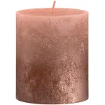 Lumanare decorativa cilindrica Bolsius Rustic, copper-caramel, 80x68 mm