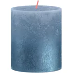 Lumânare decorativă Bolsius Rustic cilindrică, albastru ombré, 80x68 mm