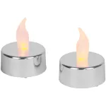 Lumanari LED tip pastila MagicHome, set 2 buc, argintii, flacara mobila