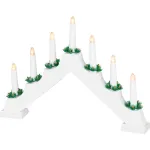 Sfeșnic decorativ de Crăciun MagicHome, 7 LED alb cald, alb, interior