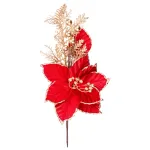 Crenguță decorativă de Crăciun Poinsettia roșu-auriu, 31 cm
