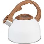 Ceainic fluierător MagicHome alb, 2,5 L, compatibil inducție