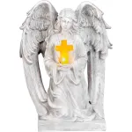 Decor funerar solar MagicHome cu înger și cruce LED, 30,5 cm