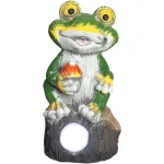 Decorațiune solară de grădină Broască cu 2 LED-uri, 19 cm