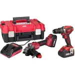 Set Worcraft XCUBE001 cu bormașină și polizor unghiular, 2x 4Ah