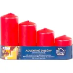Set 4 lumanari advent rosii MagicHome, 48 mm, inaltimi diferite