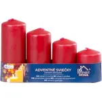 Set 4 lumanari advent rosii MagicHome, decorative, 48x60/80/100/120 mm