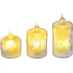 Set 3 lumânări LED MagicHome pentru Crăciun, lumină alb cald