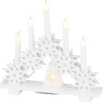 Sfesnic decorativ de Craciun MagicHome cu 6 LED alb cald, 32 cm