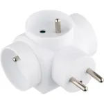 Priza tripla Strend Pro 3x16A alba, adaptor repartitor compact
