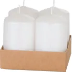 Set 4 lumanari advent albe cu sclipici MagicHome, 4,8x8 cm