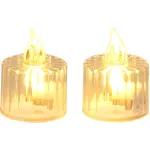 Set 12 lumânări LED MagicHome Crăciun, alb cald cu efect clipire, 3,6x5 cm