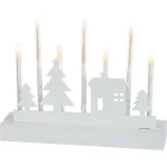 Sfeșnic decorativ de Crăciun MagicHome, 8 LED, alb cald, MDF