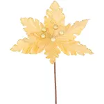 Floare decorativă de Crăciun Poinsettia aurie, 30 cm
