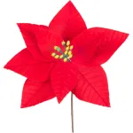 Floare decorativă de Crăciun Poinsettia roșie MagicHome 21 cm