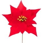 Floare decorativa de Craciun Poinsettia rosie MagicHome, 24 cm