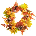 Coronita decorativa de toamna MagicHome Nature, frunze de artar, 40 cm