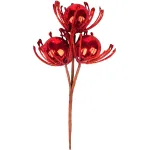 Crenguță decorativă de Crăciun cu globuri roșii MagicHome, 22 cm