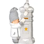 Decorațiune de Crăciun LED cu băiețel și cutie poștală, 39 cm