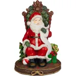 Decorațiune de Crăciun MagicHome Moș Crăciun pe tron, 14x14x20 cm