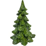 Decorațiune brad de Crăciun MagicHome, ceramică verde, 10,5x11x15 cm