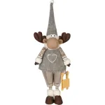 Decorațiune ren de Crăciun băiat MagicHome, textilă, 13x21x53 cm