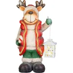 Decorațiune de Crăciun ren cu felinar LED MagicHome, 43 cm
