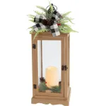 Felinar decorativ de Crăciun MagicHome cu LED alb cald și flacără mobilă, 51 cm