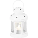 Felinar decorativ de Craciun MagicHome alb cu LED si flacara mobila