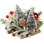 Suport pentru lumânare de Crăciun MagicHome, decor natural, 13x11 cm