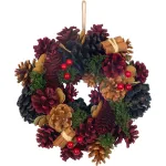 Coroniță de Crăciun MagicHome suspendabilă, roșu-albastru, 24 cm