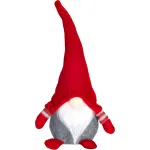 Spiriduș decorativ de Crăciun MagicHome, textil, roșu-gri, 33 cm