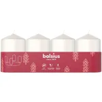 Lumânări Advent Bolsius tip pillar, albe, 60x40 mm, set 4 buc