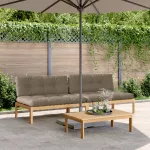 Canapele grădină paleți mijloc 2 buc., perne, lemn masiv acacia GartenMobel Dekor