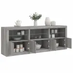 Dulap cu lumini LED, gri sonoma, 181,5x37x67 cm GartenMobel Dekor