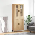 Dulap înalt, stejar sonoma, 69,5x34x180 cm, lemn compozit GartenMobel Dekor