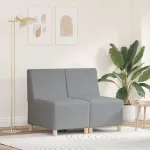Unitate Sofa Modulară Fără Brațe 2 pcs Gri deschis GartenMobel Dekor
