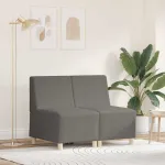 Unitate Sofa Modulară Fără Brațe 2 pcs Gri deschis GartenMobel Dekor