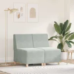Unitate Sofa Modulară Fără Brațe 2 pcs Gri deschis GartenMobel Dekor