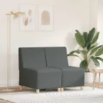 Unitate Sofa Modulară Fără Brațe 2 pcs Gri închis GartenMobel Dekor