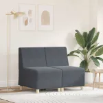 Unitate Sofa Modulară Fără Brațe 2 pcs Gri închis GartenMobel Dekor