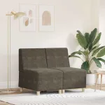 Unitate Sofa Modulară Fără Brațe 2 pcs Gri închis GartenMobel Dekor