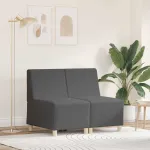 Unitate Sofa Modulară Fără Brațe 2 pcs Gri închis GartenMobel Dekor