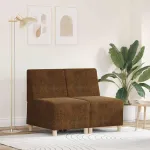 Unitate Sofa Modulară Fără Brațe 2 pcs Maro 55 x 74 x 82 cm GartenMobel Dekor